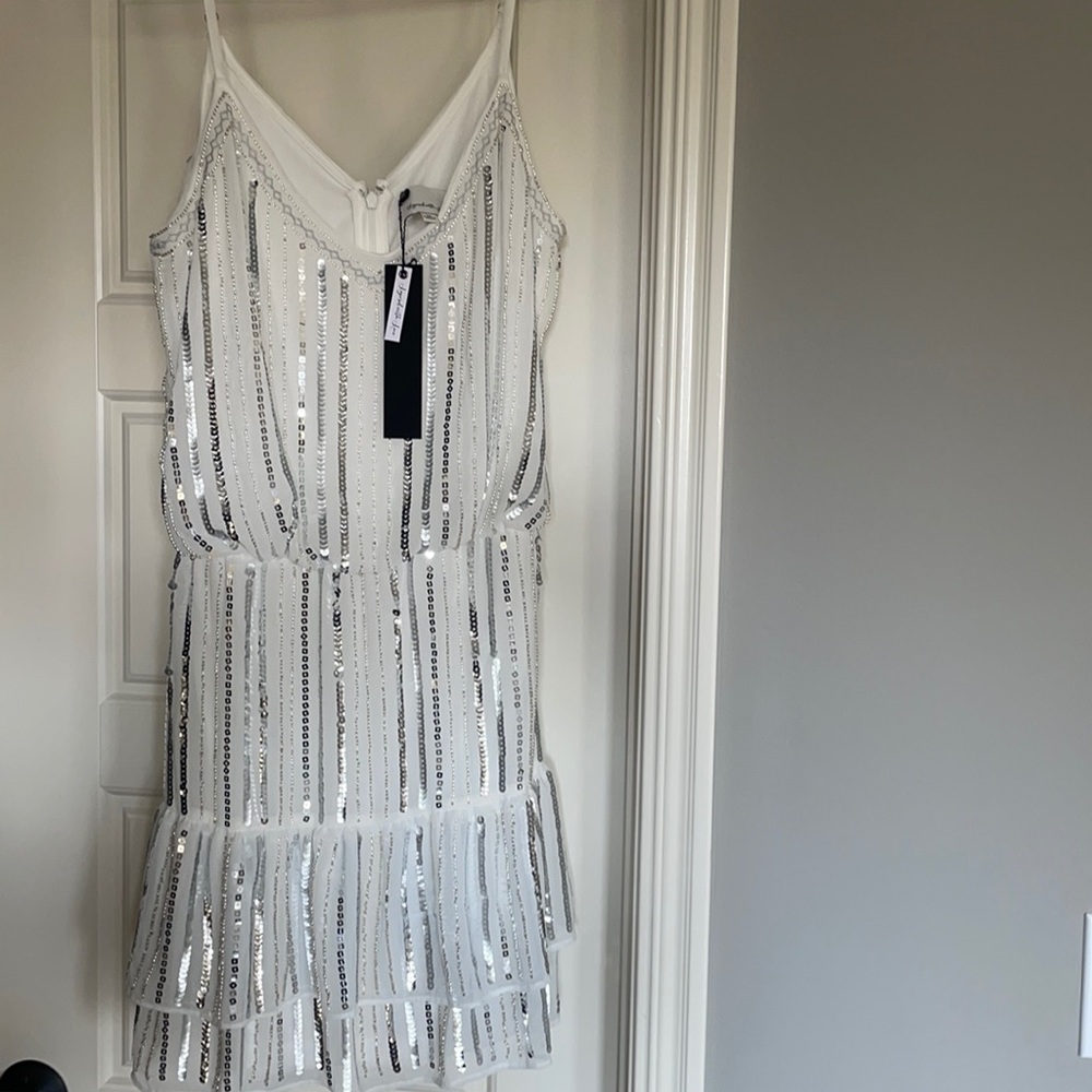 Sequin dress. NWTs. Cream / silver sequins
